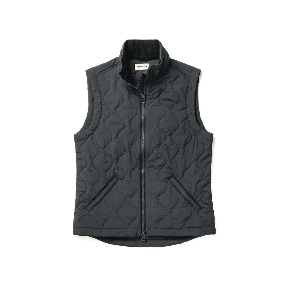 Taylor Stitch Quilted Vest in Dark Gray